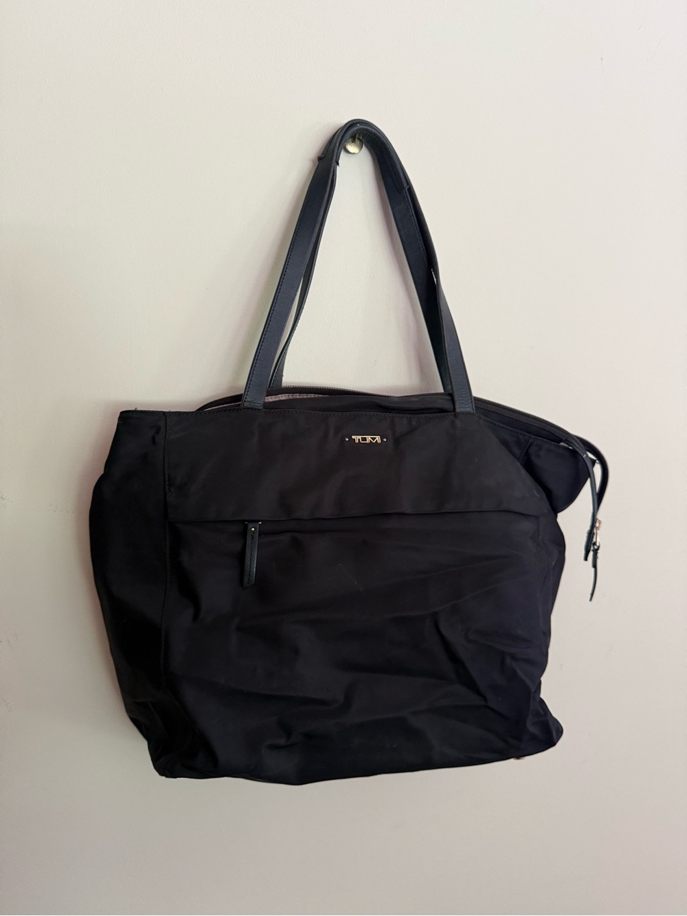 Tumi Everyday Black Tote Bag with Gold Accent
